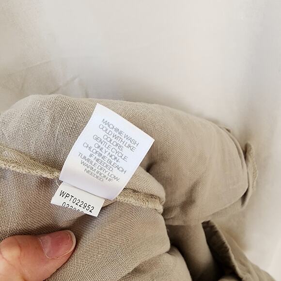 J.Jill Love Linen Pants Size XS Pockets Tan Beige Pedal Pushers Y2K Cleangirl - Picture 10 of 11